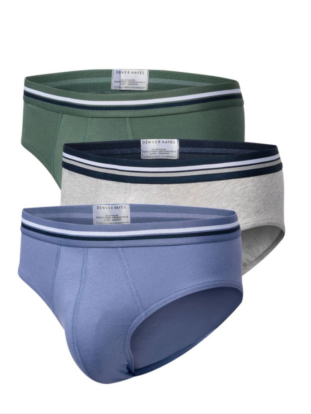 Denver Hayes Men’s 4-Pack Status Sport Briefs – XL 42-44 – Soft Cotton Comfort